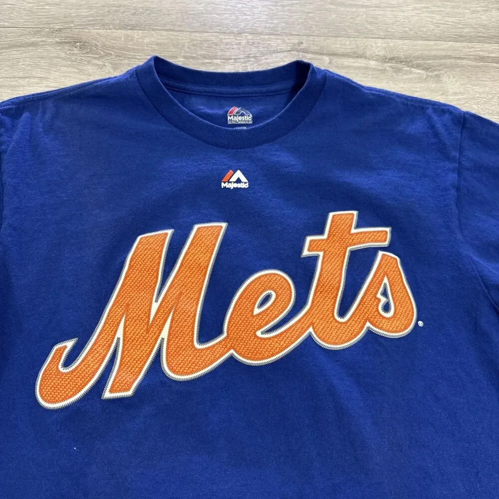 Juan Lagares Shirt New York Mets Baseball Majestic Men’s Blue Tee M